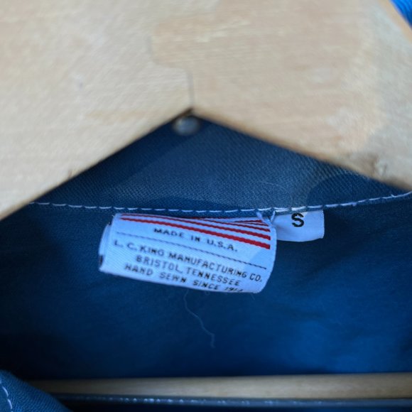 Vintage Pointer Brand Blue Indigo Overdye Chore Jacket Coat Duck Canvas USA - SM - Picture 4 of 14